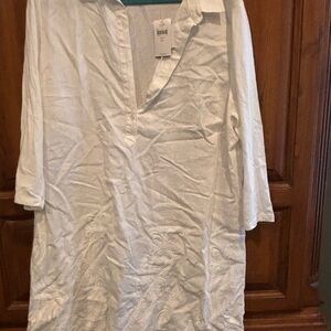 J. Jill White Casual linen dress 
With gorgeous embroidery on it